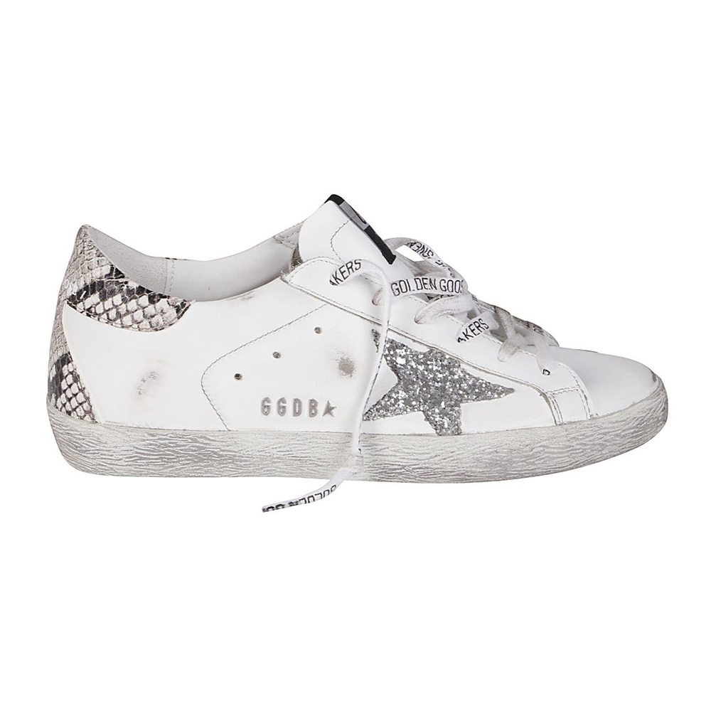 NWOB Golden Goose Superstar - snake print/glitter - size 39